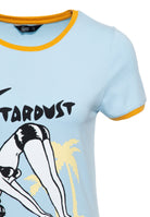 Queen Kerosin - Sommerliches Contrast T-Shirt mit Frontprint