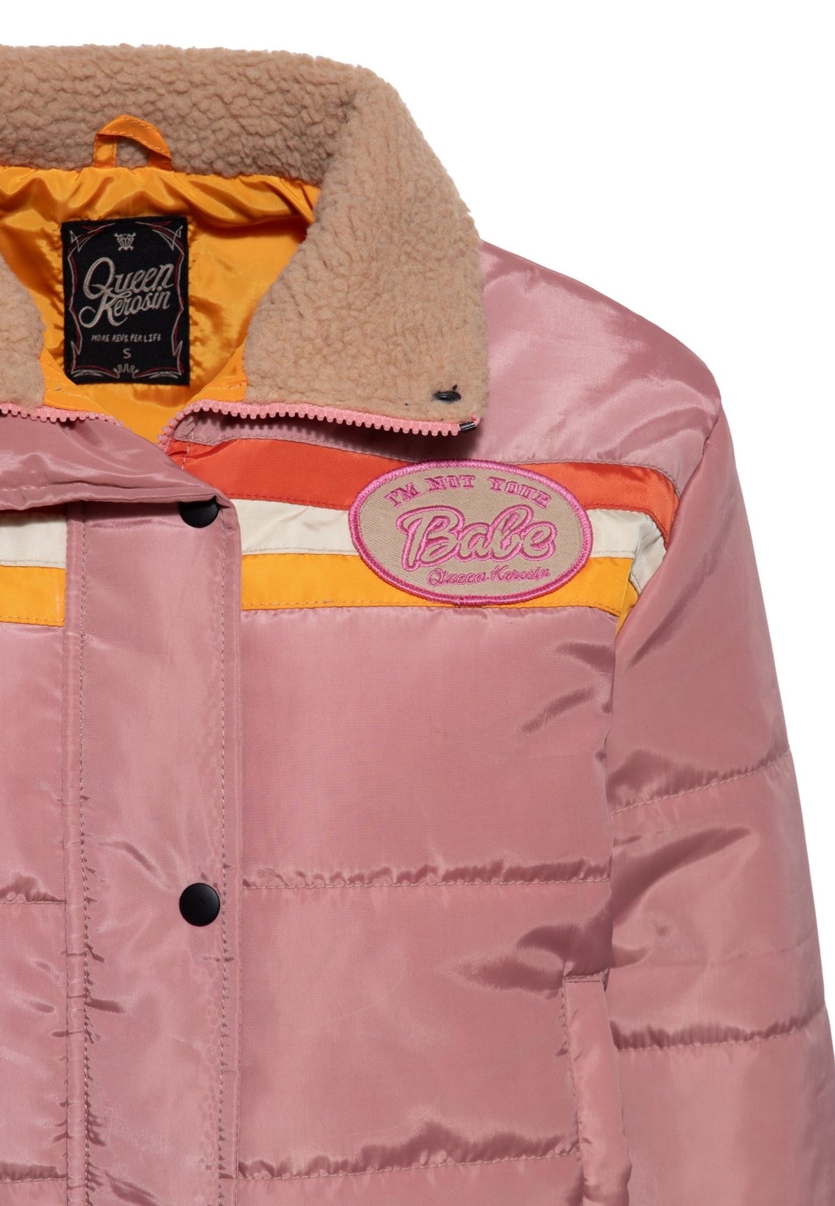 Steppjacke 'I'm not your babe' in Altrosa – Steppjacken von Queen Kerosin - Ansicht 4