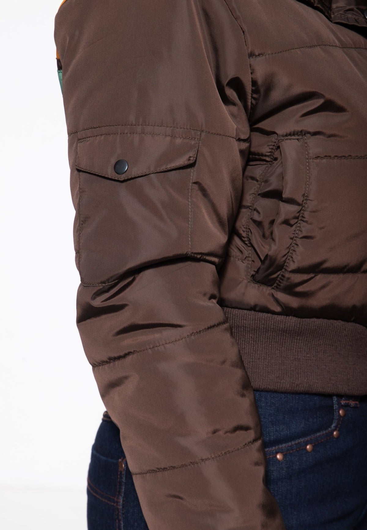 Steppjacke 'Take me to the mountains' in Dunkelbraun – Steppjacken von Queen Kerosin - Ansicht 7