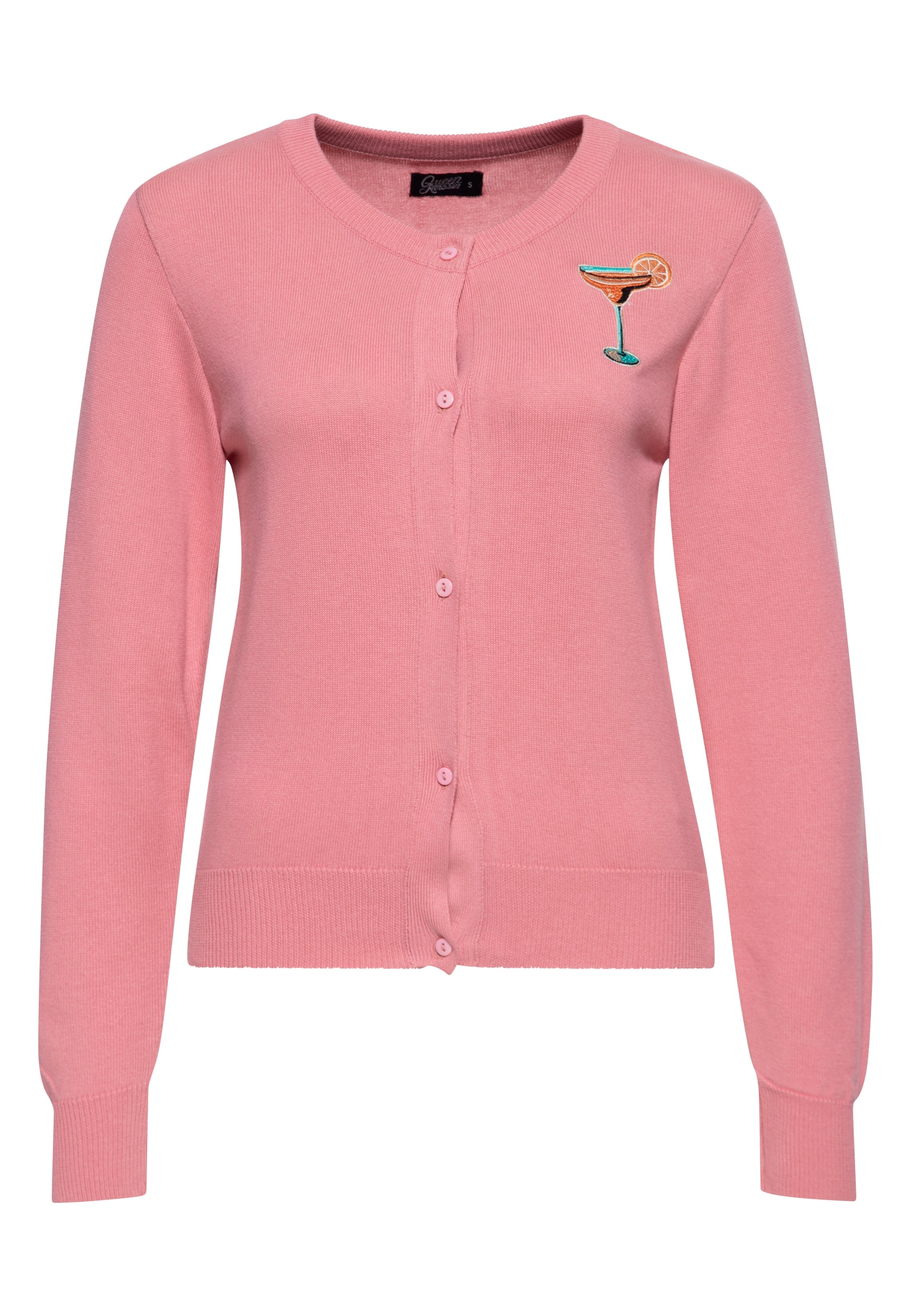 Strickjacke 'Citrus Cocktail' in Rosa Cardigan von Queen Kerosin