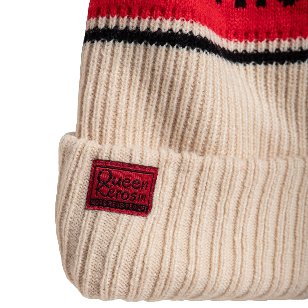Strickmütze 'Never trust a fucker' in Beige – Mützen von Queen Kerosin - Ansicht 3