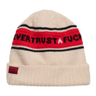 Strickmütze 'Never trust a fucker' in Beige – Mützen von Queen Kerosin - Ansicht 1