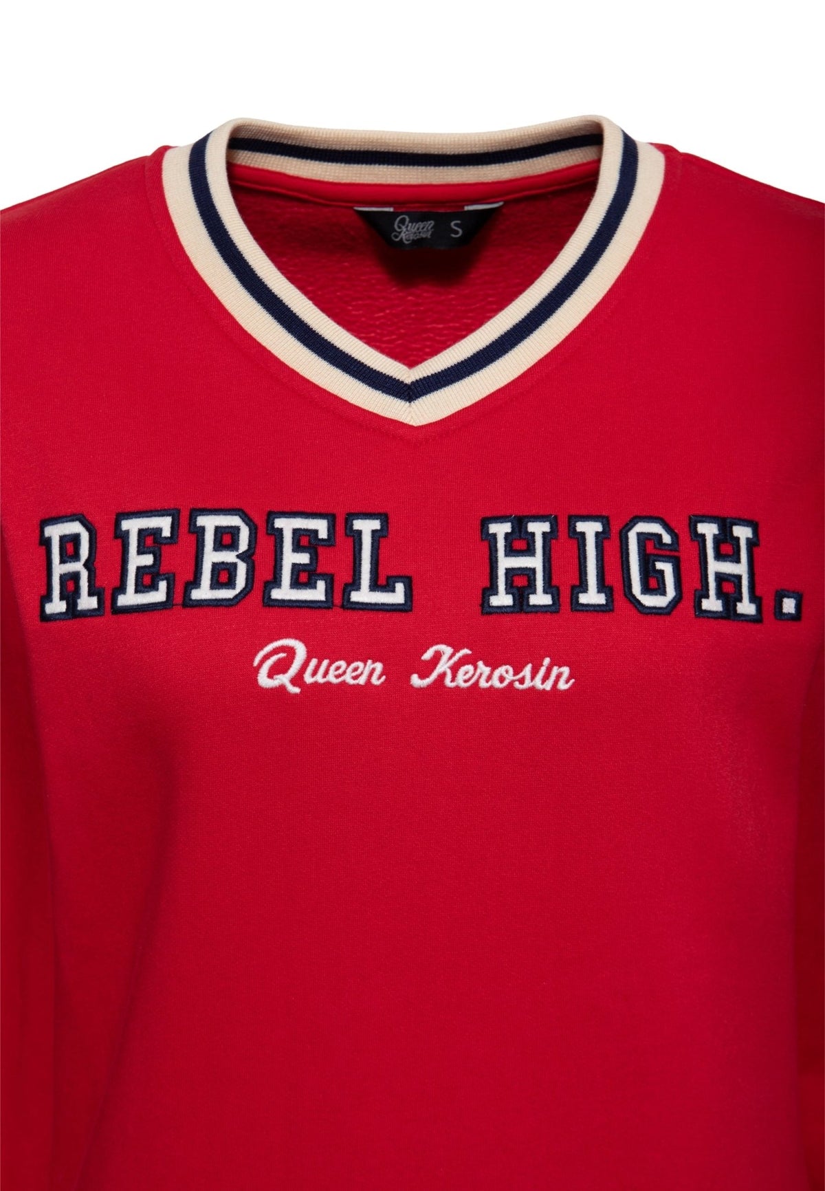 Sweatshirt 'Rebel High' in Rot – Sweatshirts von Queen Kerosin - Ansicht 4