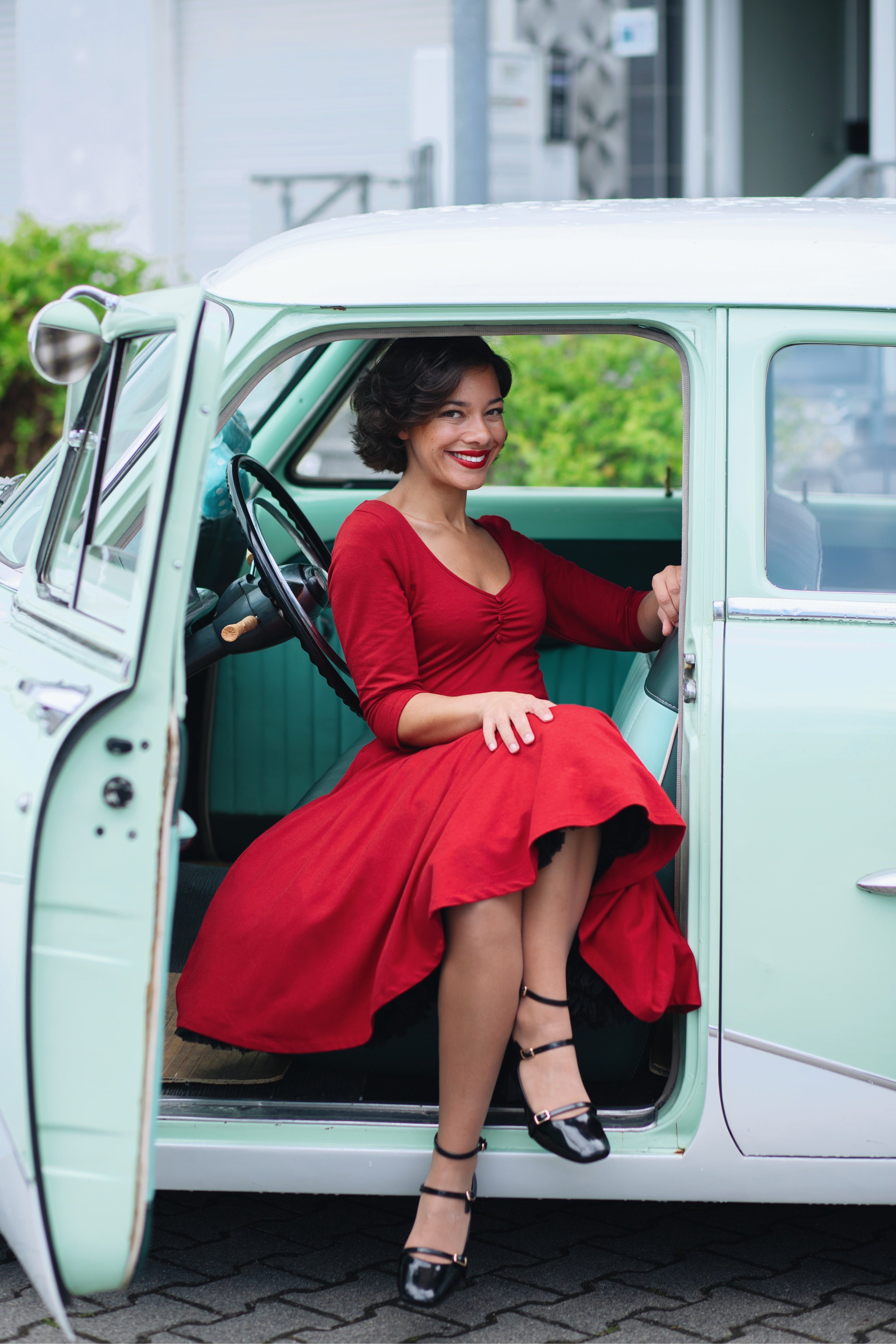 Swing Kleid in Bordeaux Kleider von Queen Kerosin