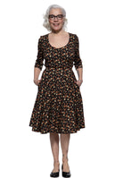 Swing Kleid in Braun Kleider von Queen Kerosin