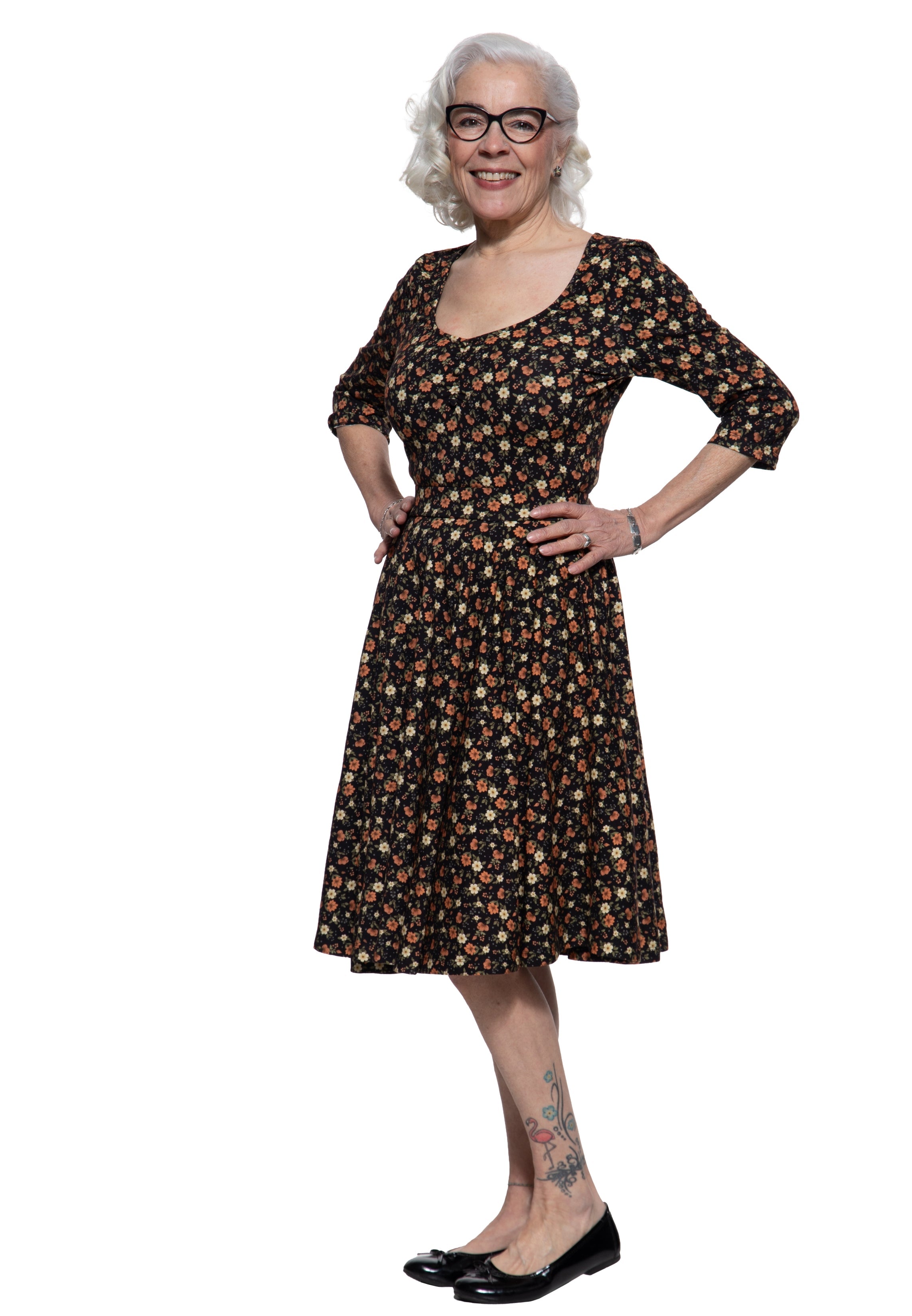Swing Kleid in Braun Kleider von Queen Kerosin