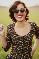 Swing Kleid in Braun Kleider von Queen Kerosin
