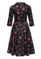 Swingkleid 'cherries & roses' in Schwarz – Kleider von Queen Kerosin - Ansicht 2