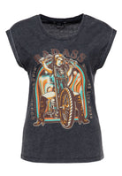 T-Shirt 'Badass' in Anthrazit – T-Shirts von Queen Kerosin - Ansicht 1