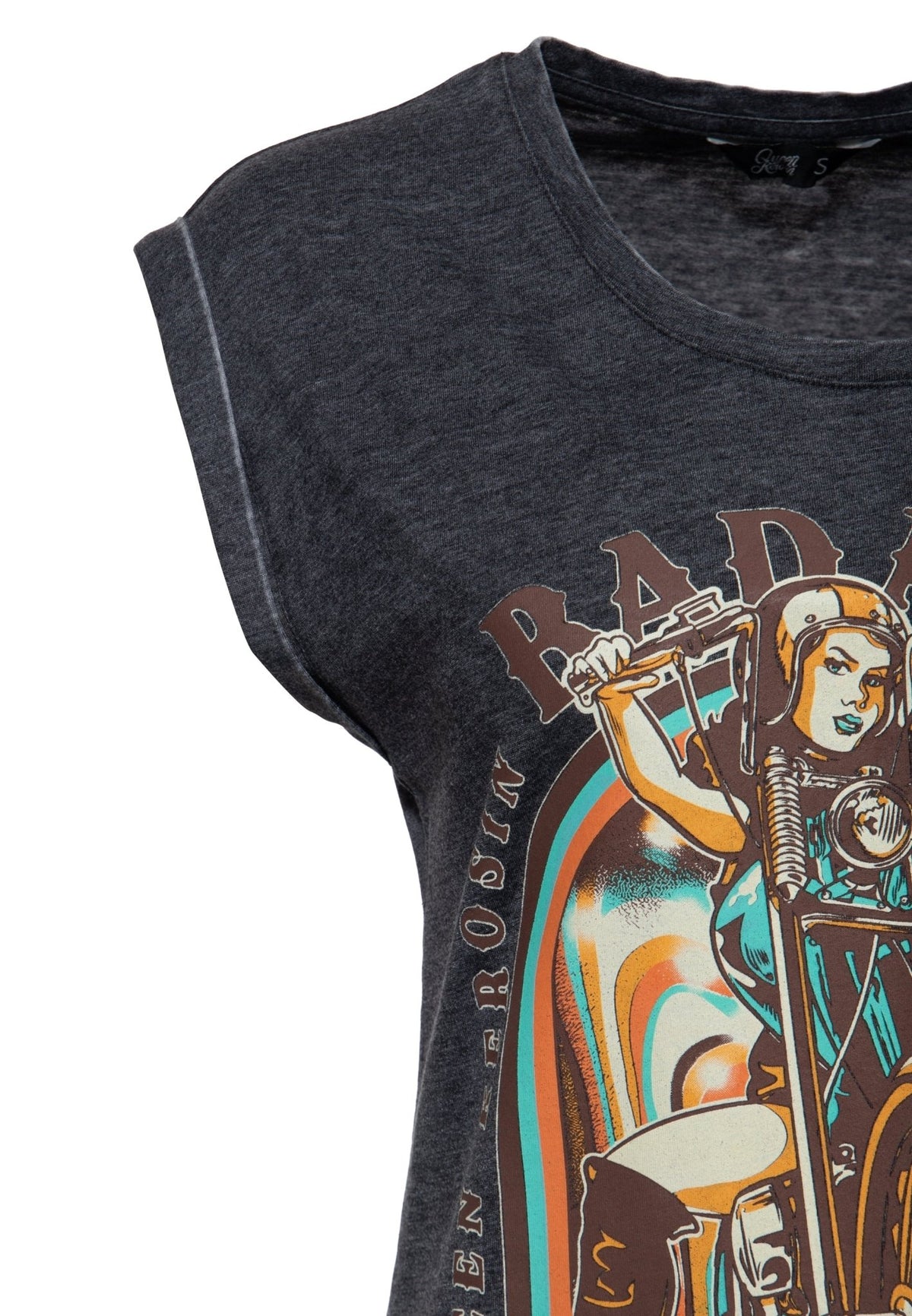 T-Shirt 'Badass' in Anthrazit – T-Shirts von Queen Kerosin - Ansicht 3