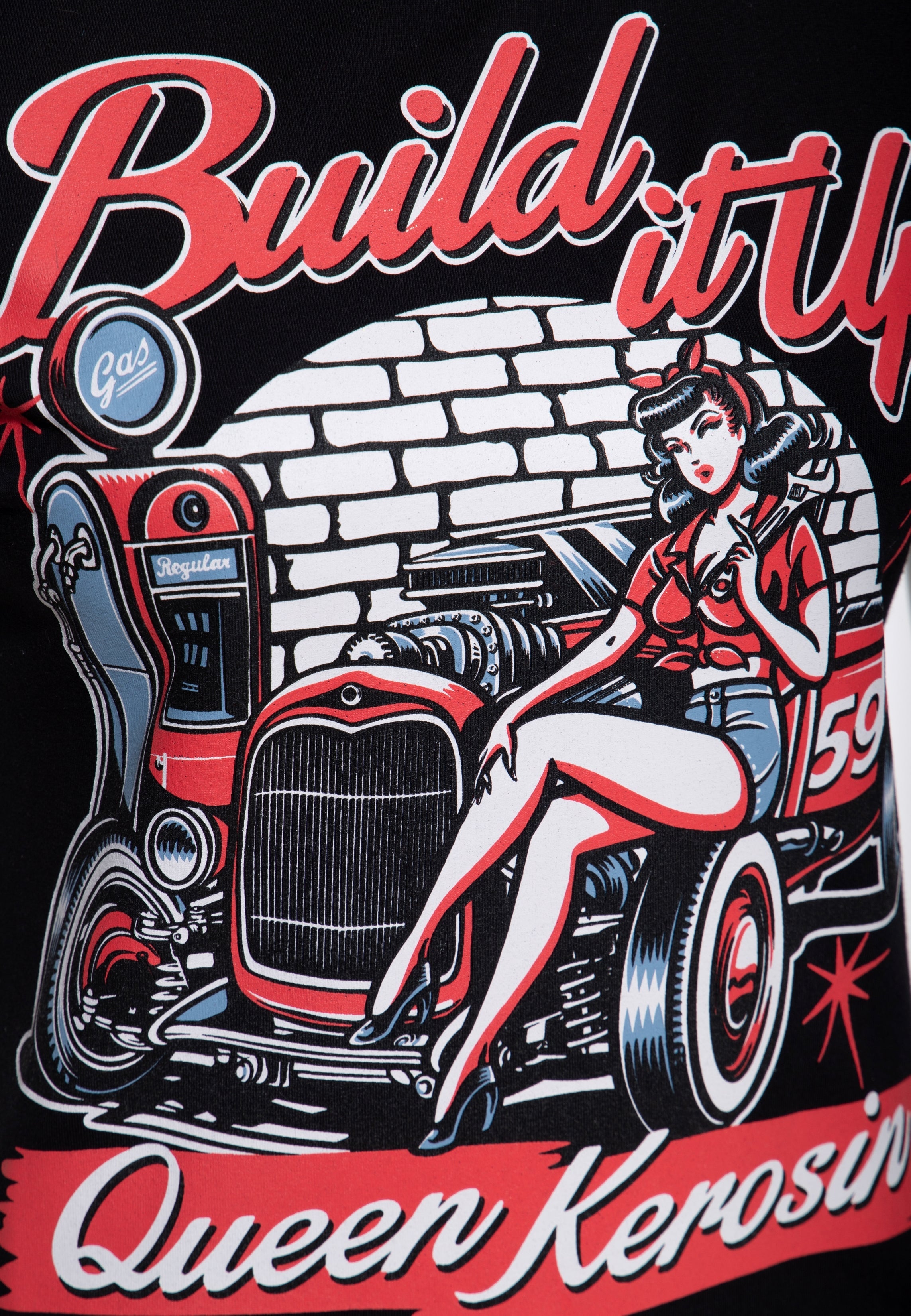 T-Shirt 'Build It Up' in Schwarz T-Shirts von Queen Kerosin