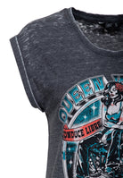 T-Shirt 'Conduce Libre, Vive Libre' in Grau T-Shirts von Queen Kerosin