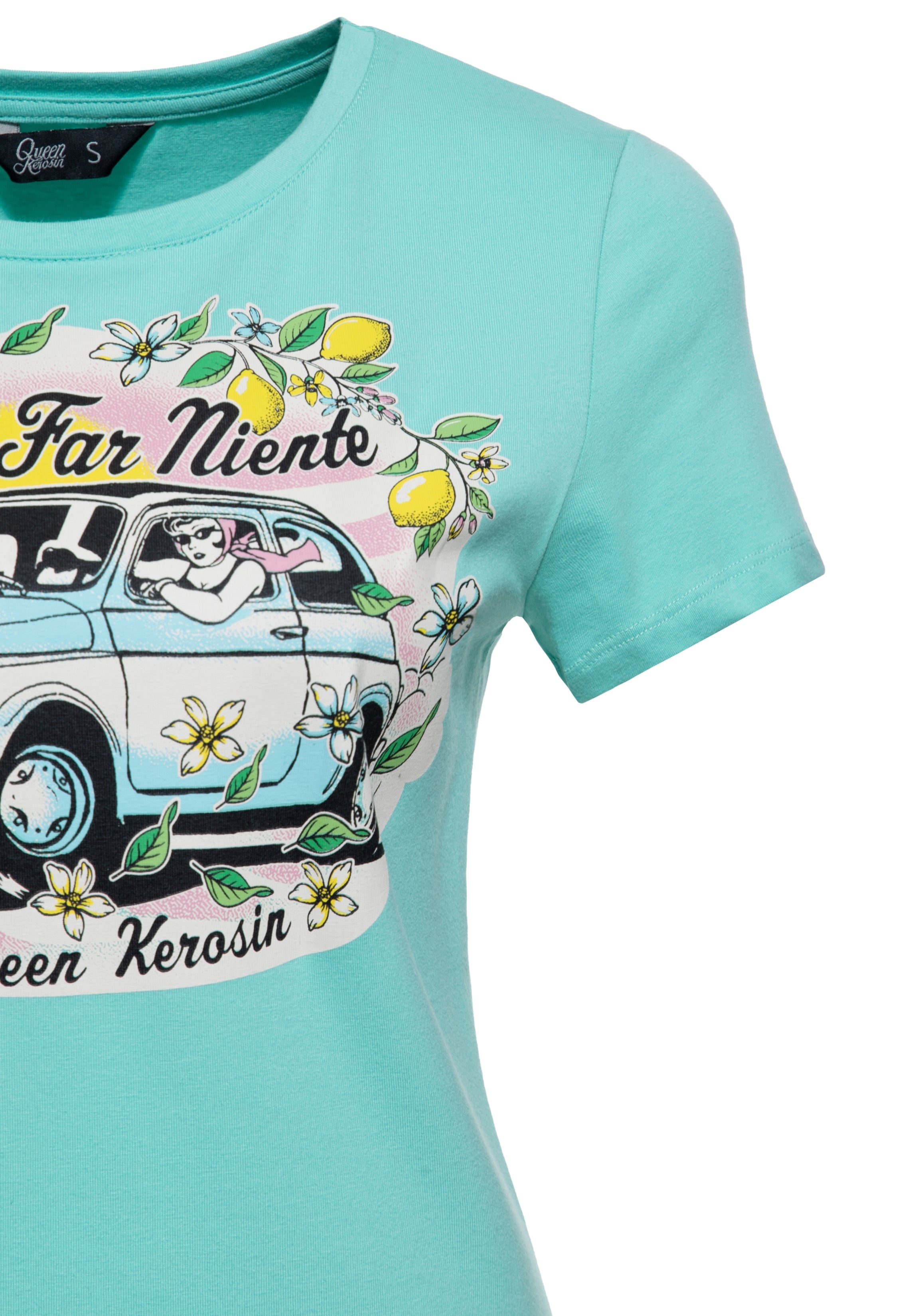 T-Shirt 'Dolce Far Niente' in Mint T-Shirts von Queen Kerosin