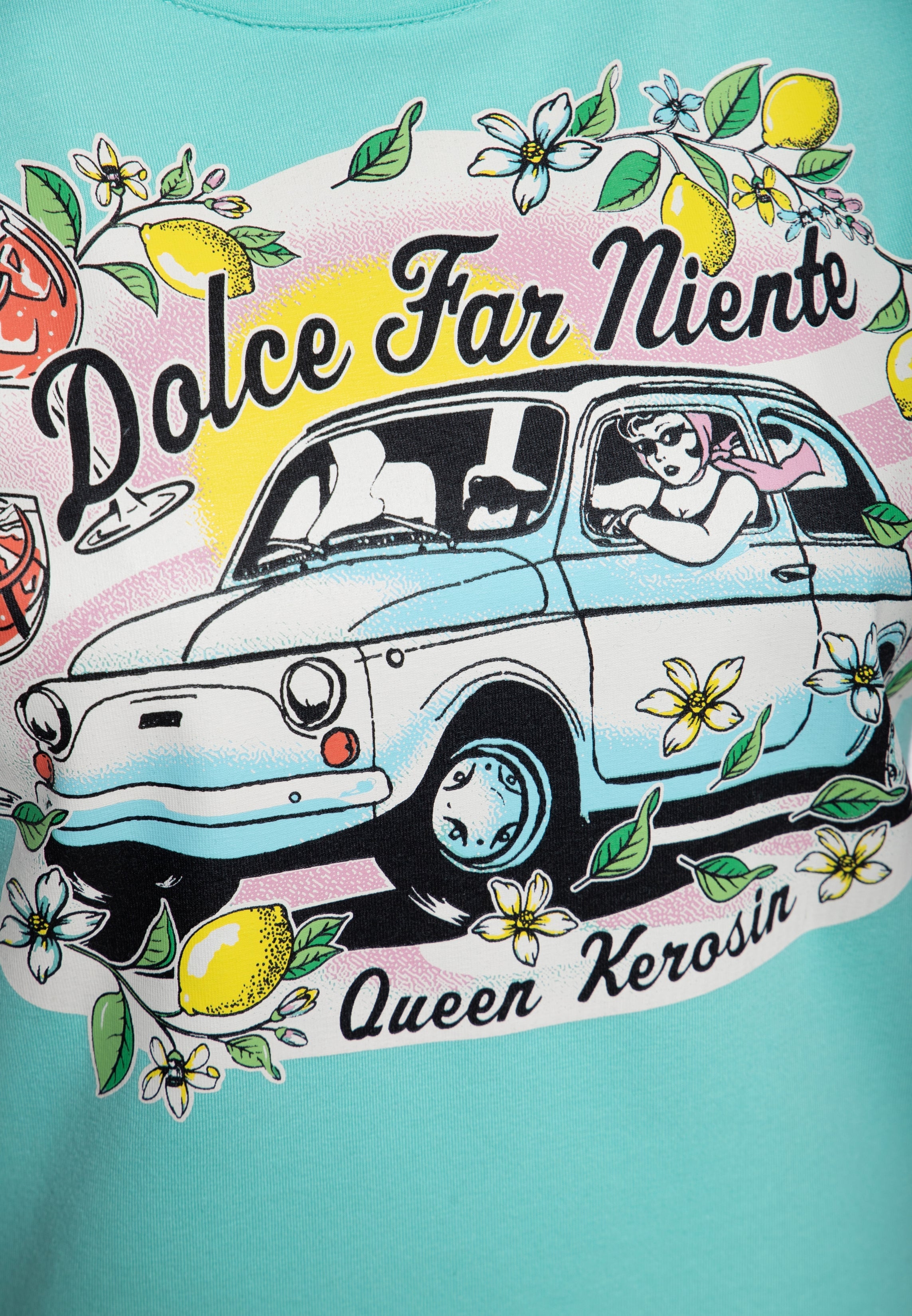 T-Shirt 'Dolce Far Niente' in Mint T-Shirts von Queen Kerosin