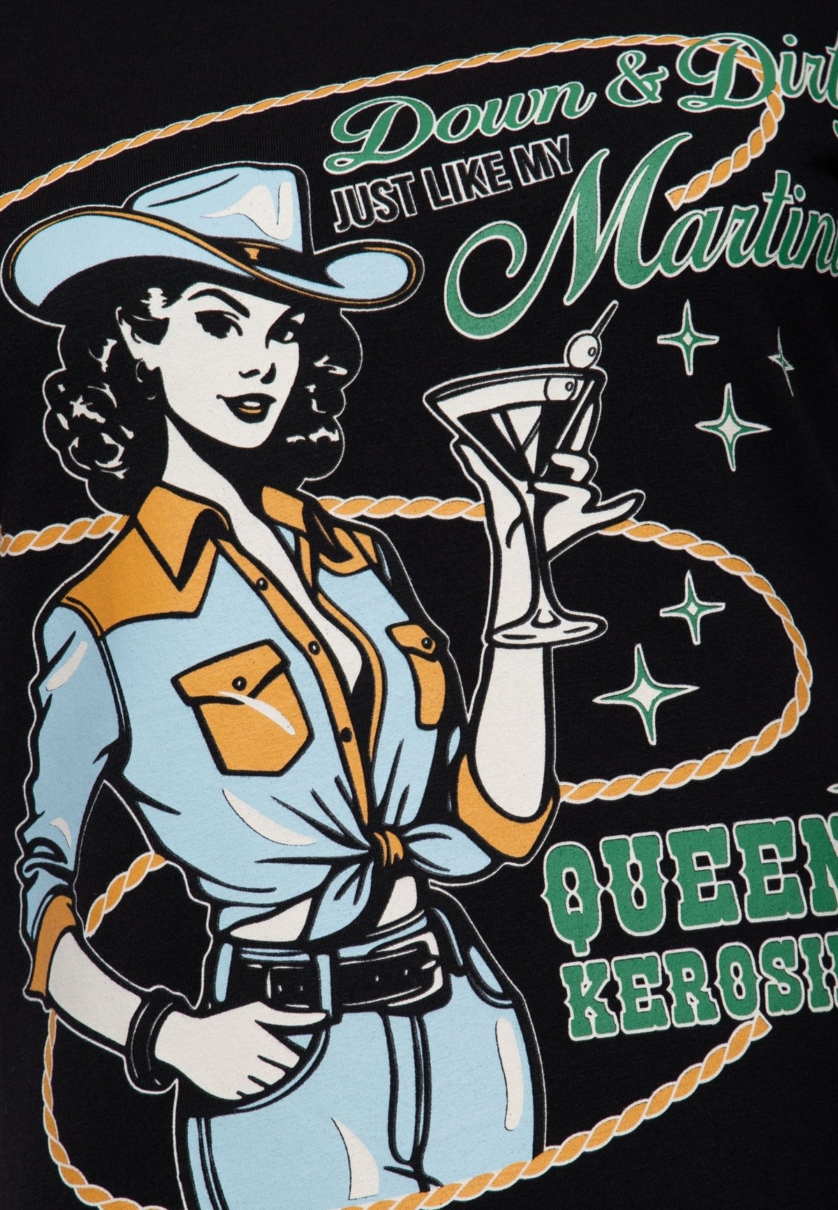 T-Shirt 'Down & Dirty' in Schwarz – T-Shirts von Queen Kerosin - Ansicht 4