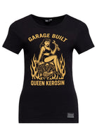 T-Shirt 'Garage Built' in Schwarz – T-Shirts von Queen Kerosin - Ansicht 1