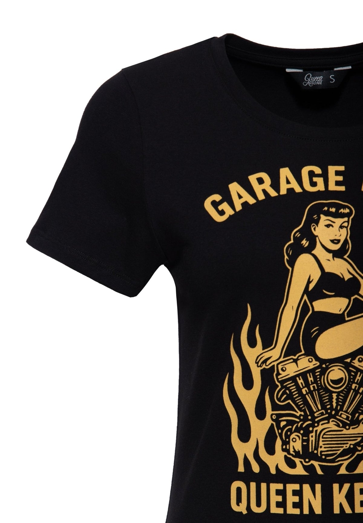 T-Shirt 'Garage Built' in Schwarz – T-Shirts von Queen Kerosin - Ansicht 3