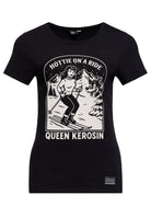 T-Shirt 'Hottie on a Ride' in Schwarz – T-Shirts von Queen Kerosin - Ansicht 1