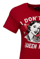 T-Shirt 'I Don't Care' in Bordeaux – T-Shirts von Queen Kerosin - Ansicht 3
