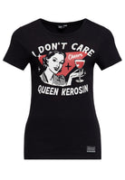 T-Shirt 'I Don't Care' in Schwarz – T-Shirts von Queen Kerosin - Ansicht 1