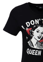 T-Shirt 'I Don't Care' in Schwarz – T-Shirts von Queen Kerosin - Ansicht 3