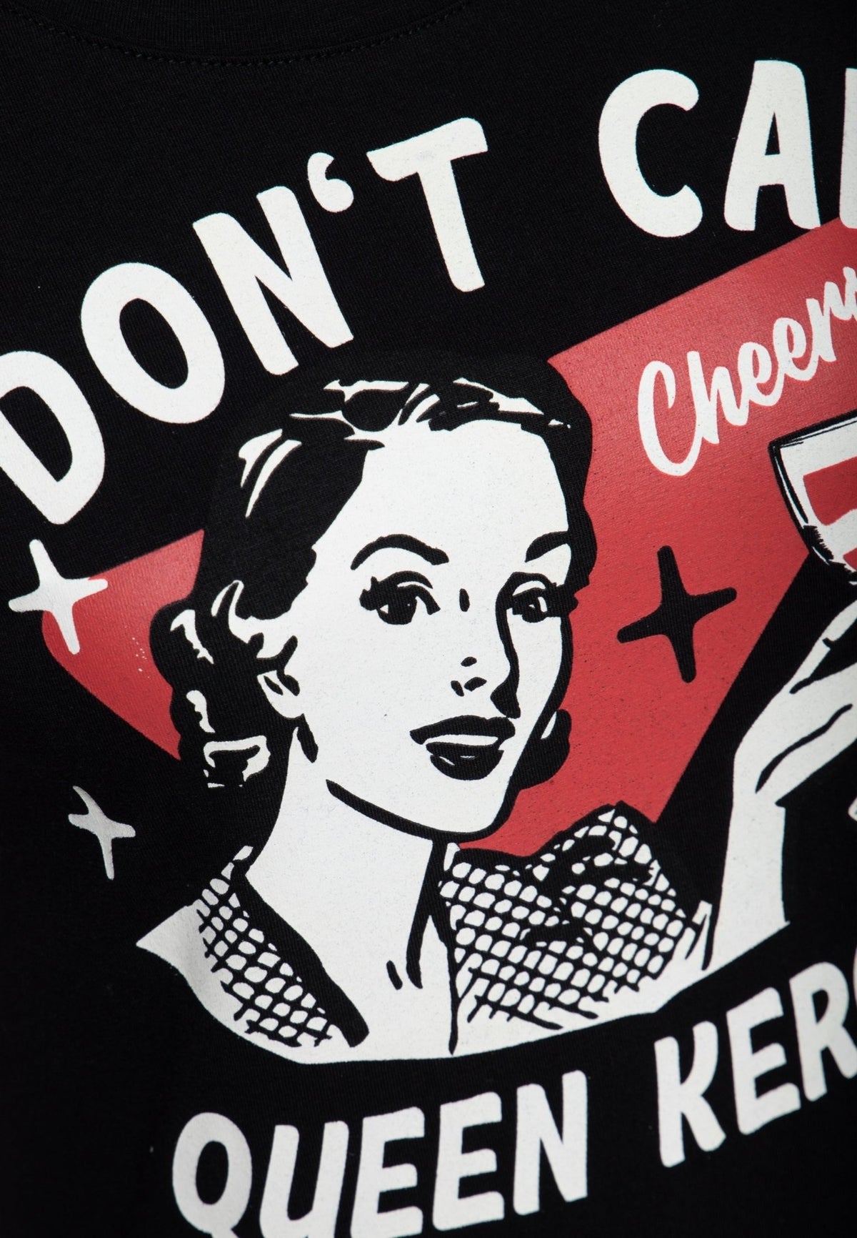 T-Shirt 'I Don't Care' in Schwarz – T-Shirts von Queen Kerosin - Ansicht 4