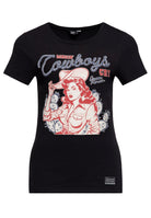 T-Shirt 'Makin' Cowboys Cry' in Schwarz – T-Shirts von Queen Kerosin - Ansicht 1
