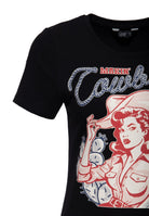 T-Shirt 'Makin' Cowboys Cry' in Schwarz – T-Shirts von Queen Kerosin - Ansicht 3