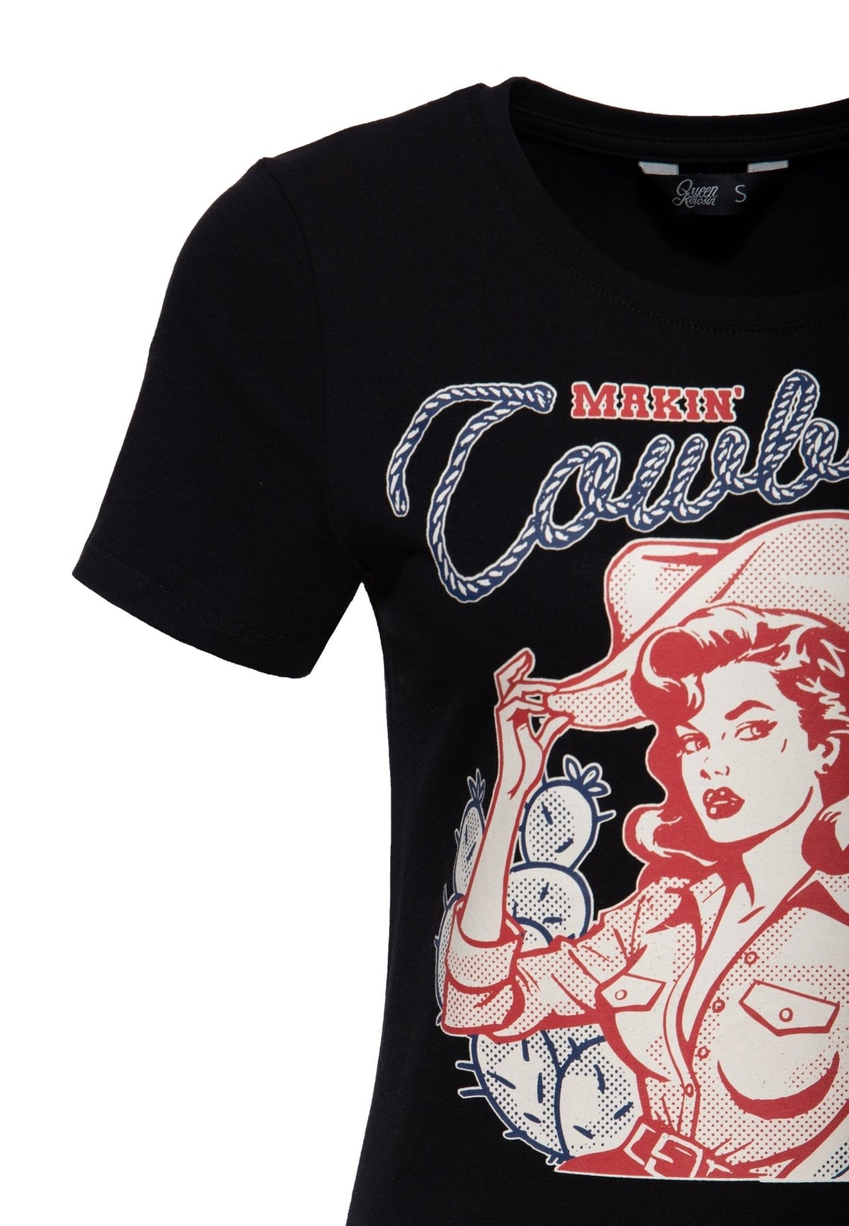 T-Shirt 'Makin' Cowboys Cry' in Schwarz – T-Shirts von Queen Kerosin - Ansicht 3