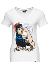 T-Shirt mit Retro - Print «We can do it» T-Shirts von Queen Kerosin
