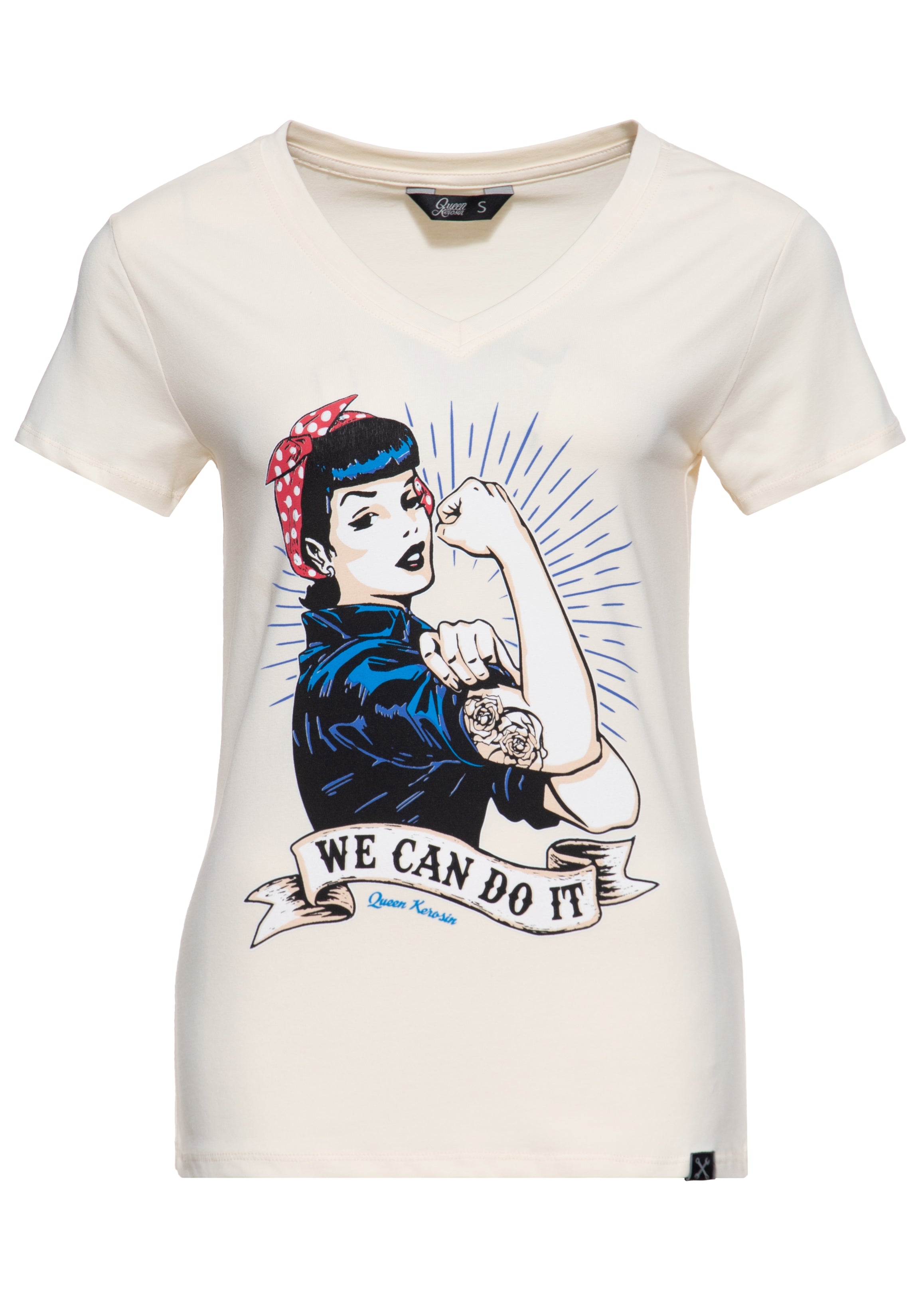 Queen Kerosin - T-Shirt mit Retro - Print «We can do it»