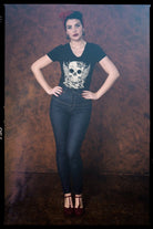 Queen Kerosin - T-Shirt mit Schädel - Print in der Front