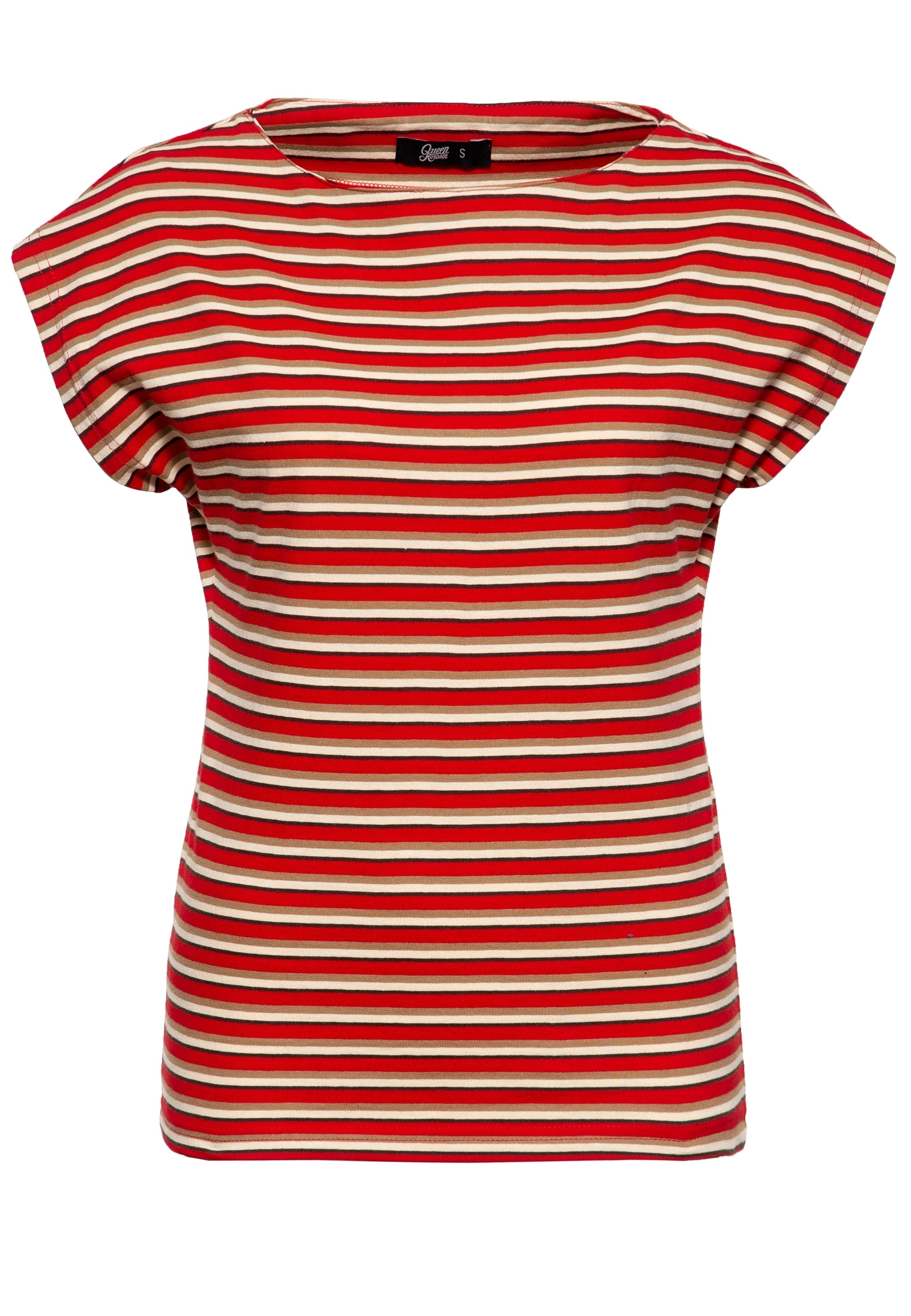 Queen Kerosin - T-Shirt mit U-Boot Ausschnitt