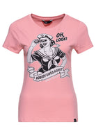 T-Shirt 'Nobody Gives a Shit' in Rosa T-Shirts von Queen Kerosin