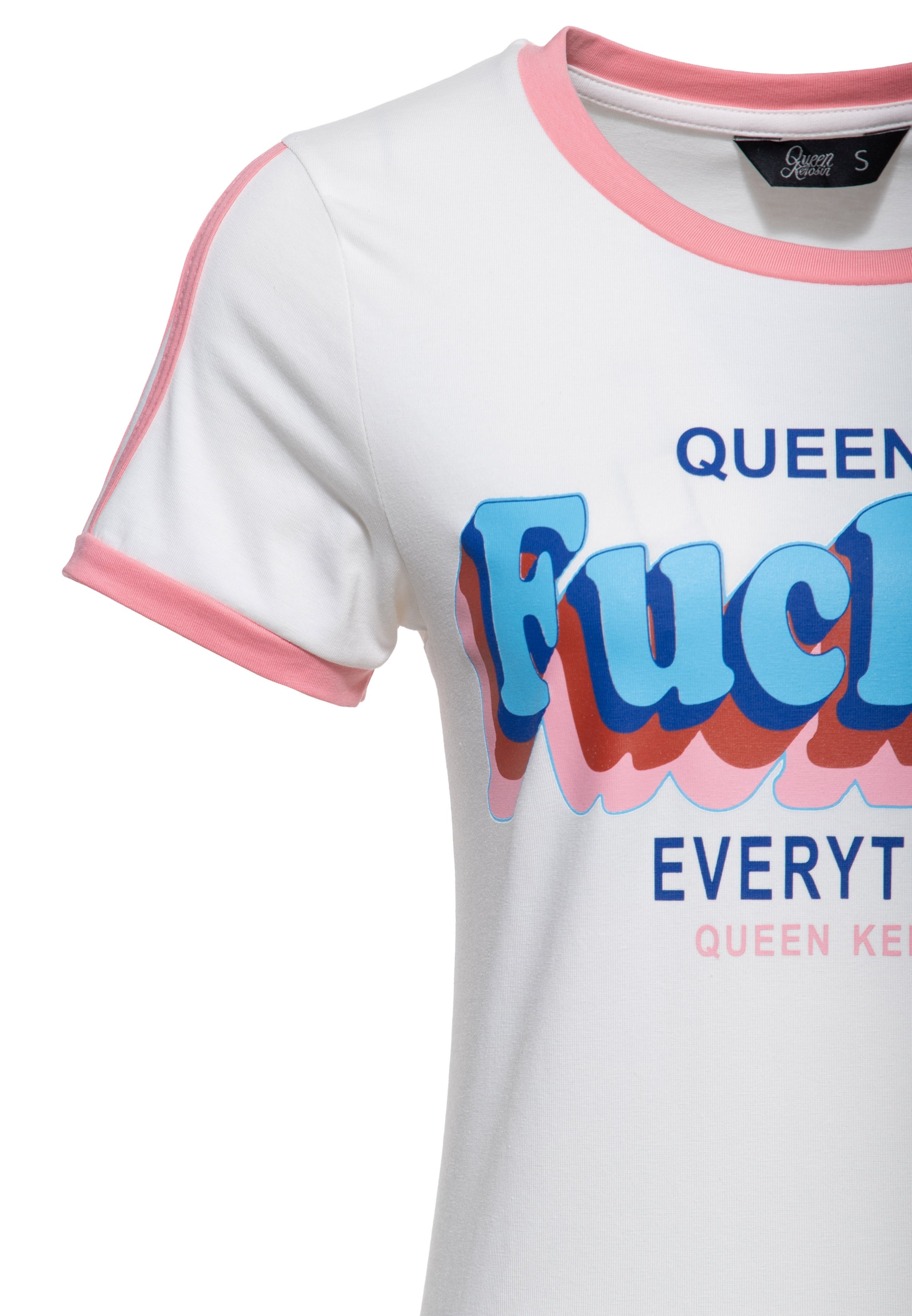 T-Shirt 'Queen Of Fucking Everything' in Off White T-Shirts von Queen Kerosin