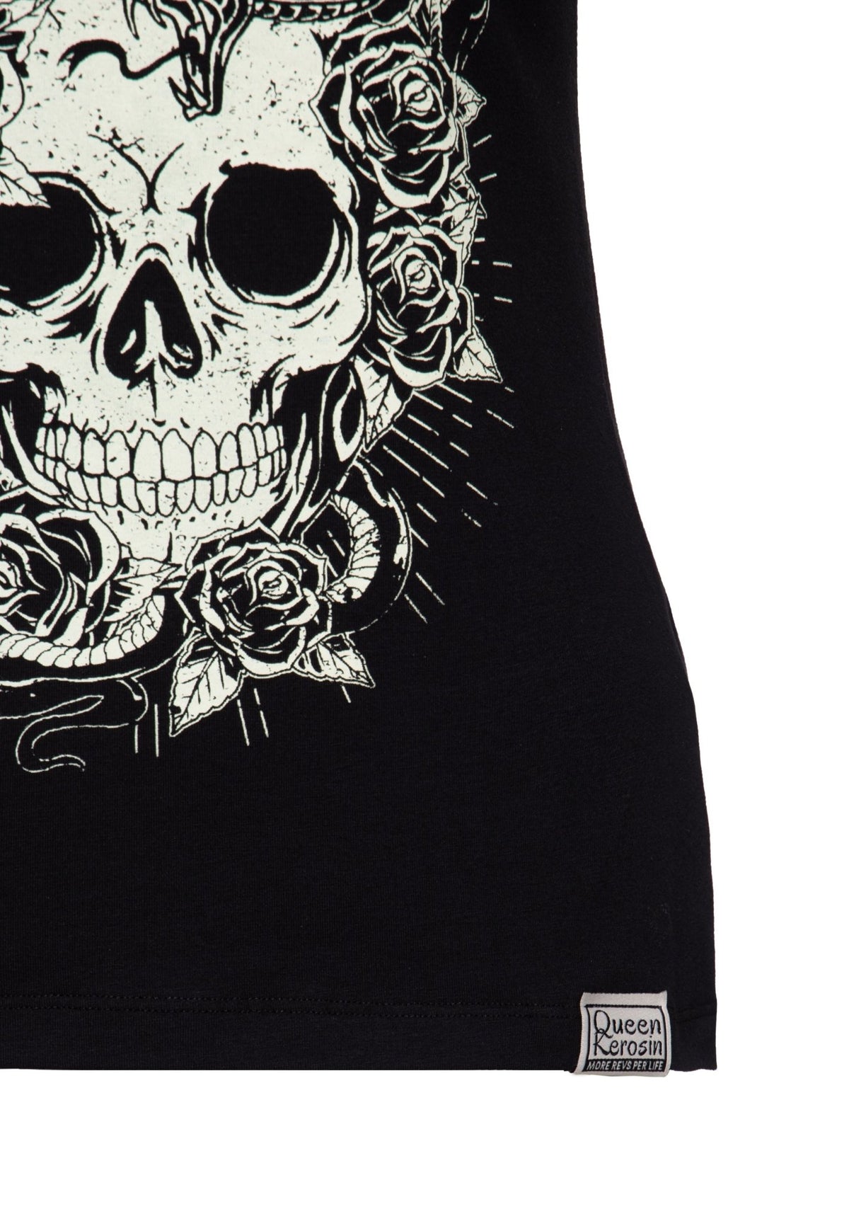 T-Shirt 'Skull and Snake' in Schwarz – T-Shirts von Queen Kerosin - Ansicht 5