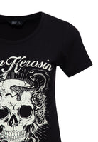 T-Shirt 'Skull and Snake' in Schwarz – T-Shirts von Queen Kerosin - Ansicht 3