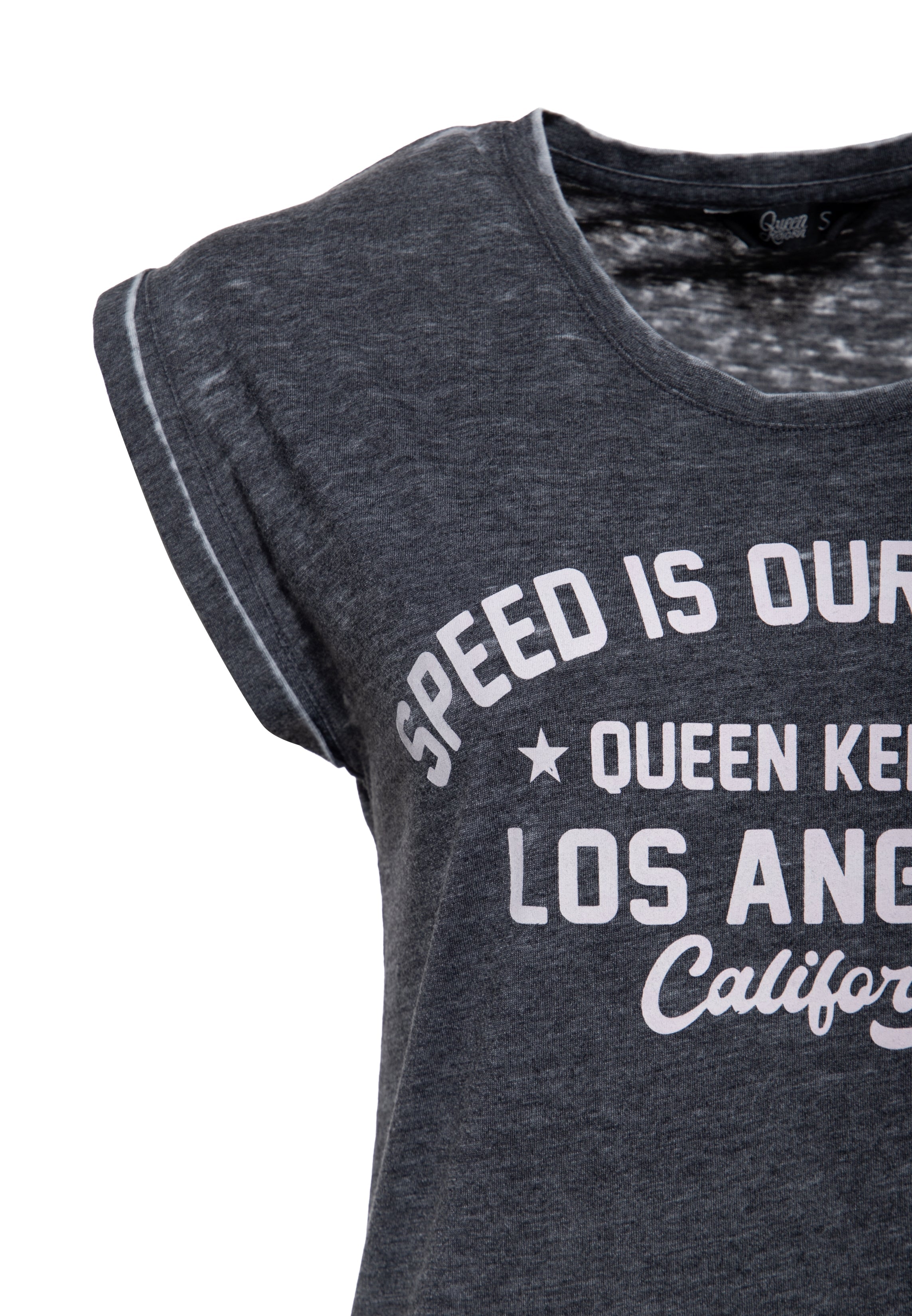 T-Shirt 'Speed is our Passion' in Grau T-Shirts von Queen Kerosin