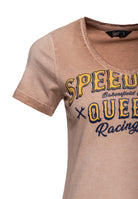 T-Shirt 'Speedway Queens' in Hellbraun T-Shirts von Queen Kerosin
