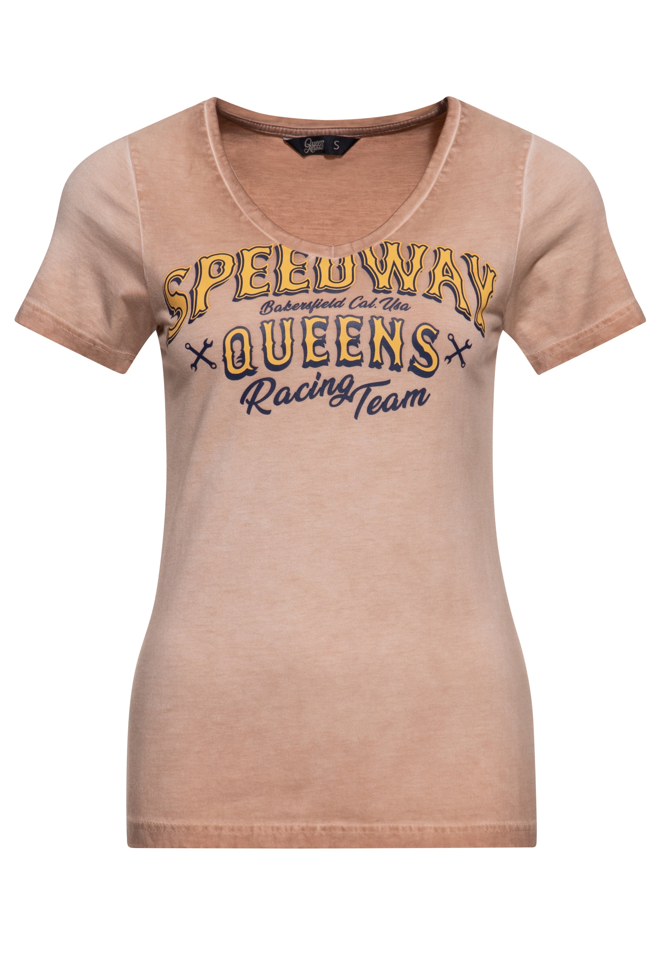 T-Shirt 'Speedway Queens' in Hellbraun T-Shirts von Queen Kerosin