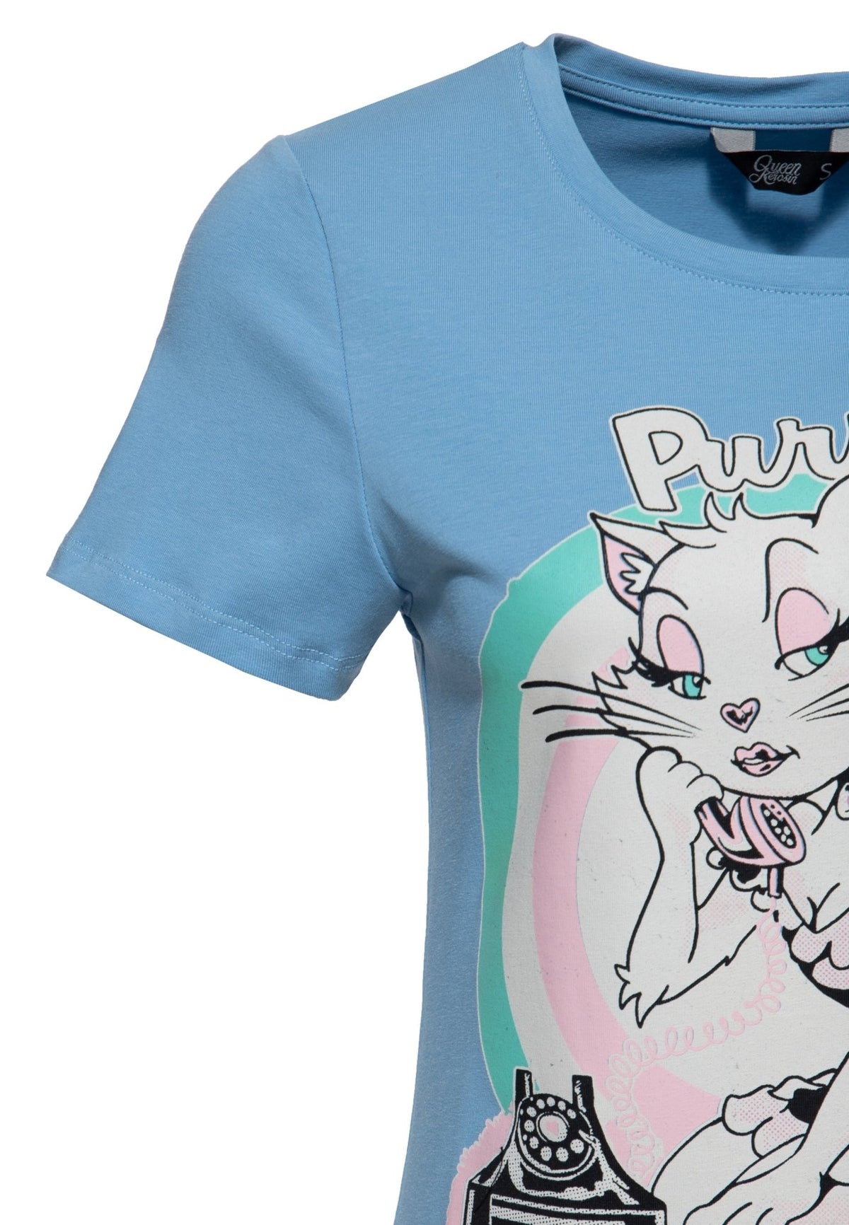 T-Shirt 'Talk Sweet' in Hellblau – T-Shirts von Queen Kerosin - Ansicht 3