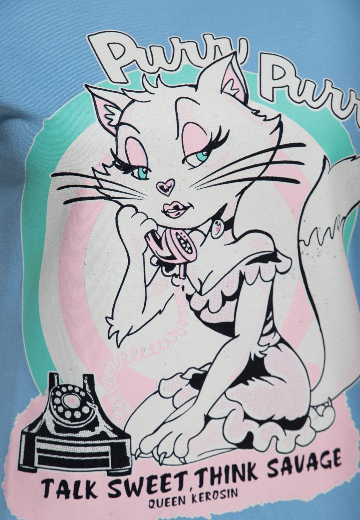 T-Shirt 'Talk Sweet' in Hellblau – T-Shirts von Queen Kerosin - Ansicht 4