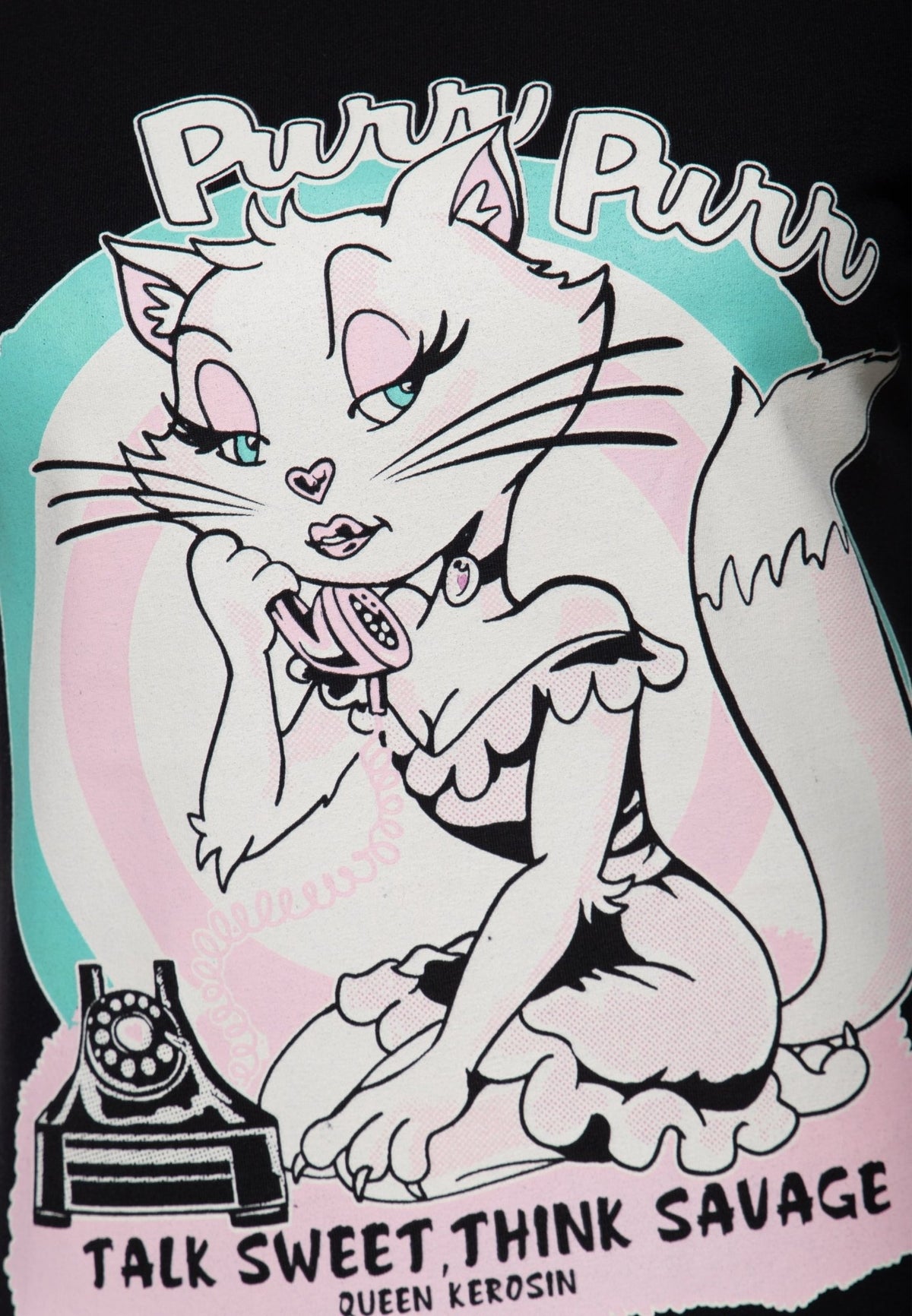 T-Shirt 'Talk Sweet' in Schwarz – T-Shirts von Queen Kerosin - Ansicht 4