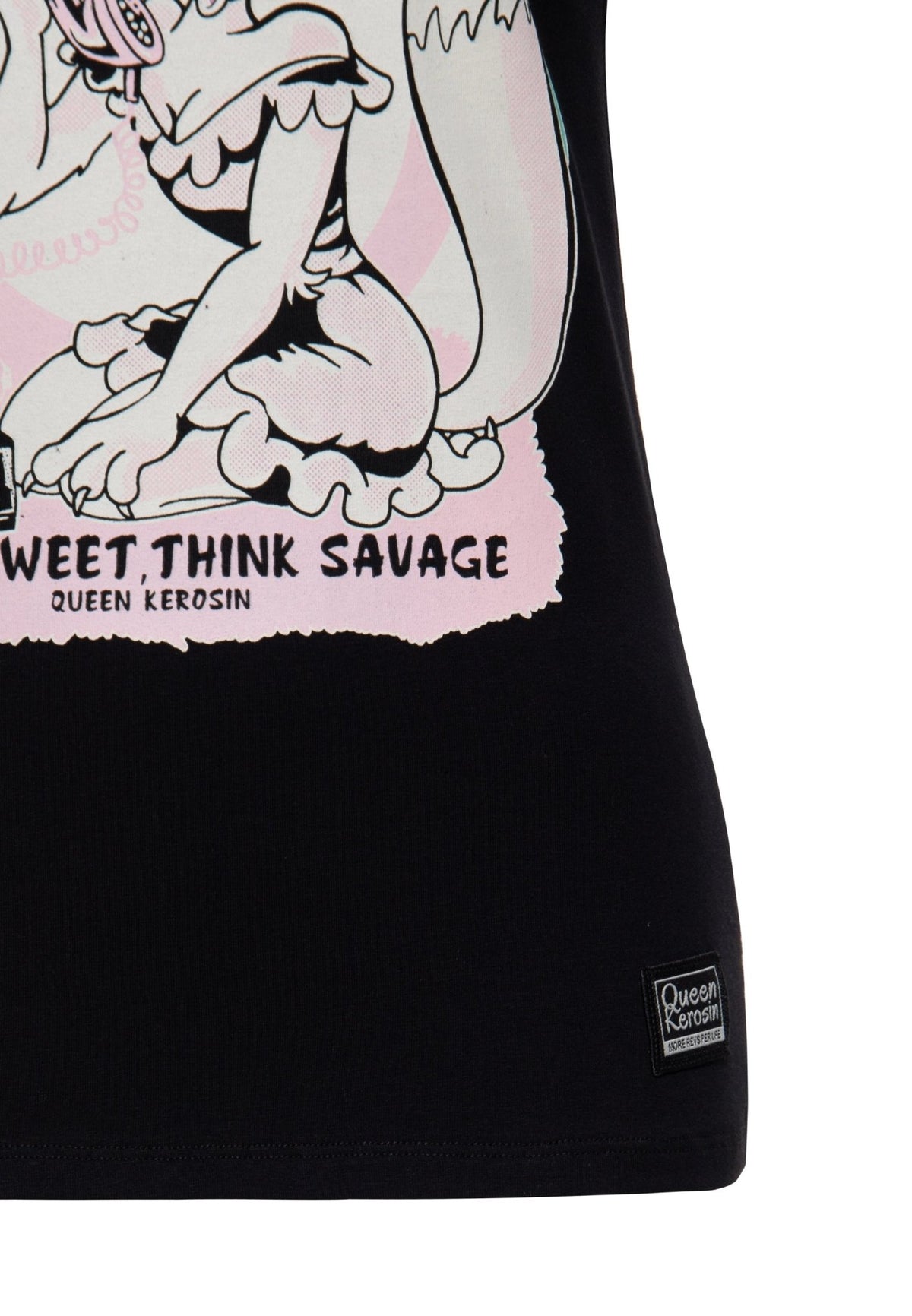 T-Shirt 'Talk Sweet' in Schwarz – T-Shirts von Queen Kerosin - Ansicht 5