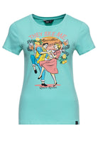 T-Shirt 'They See Me Aperollin'' in Mint T-Shirts von Queen Kerosin