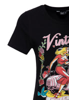 T-Shirt 'Vintage Chic' in Schwarz – T-Shirts von Queen Kerosin - Ansicht 3