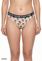 Tanga 'Queen Of Fucking Everything' in Offwhite Unterwäsche von Queen Kerosin