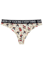 Tanga 'Queen Of Fucking Everything' in Offwhite Unterwäsche von Queen Kerosin