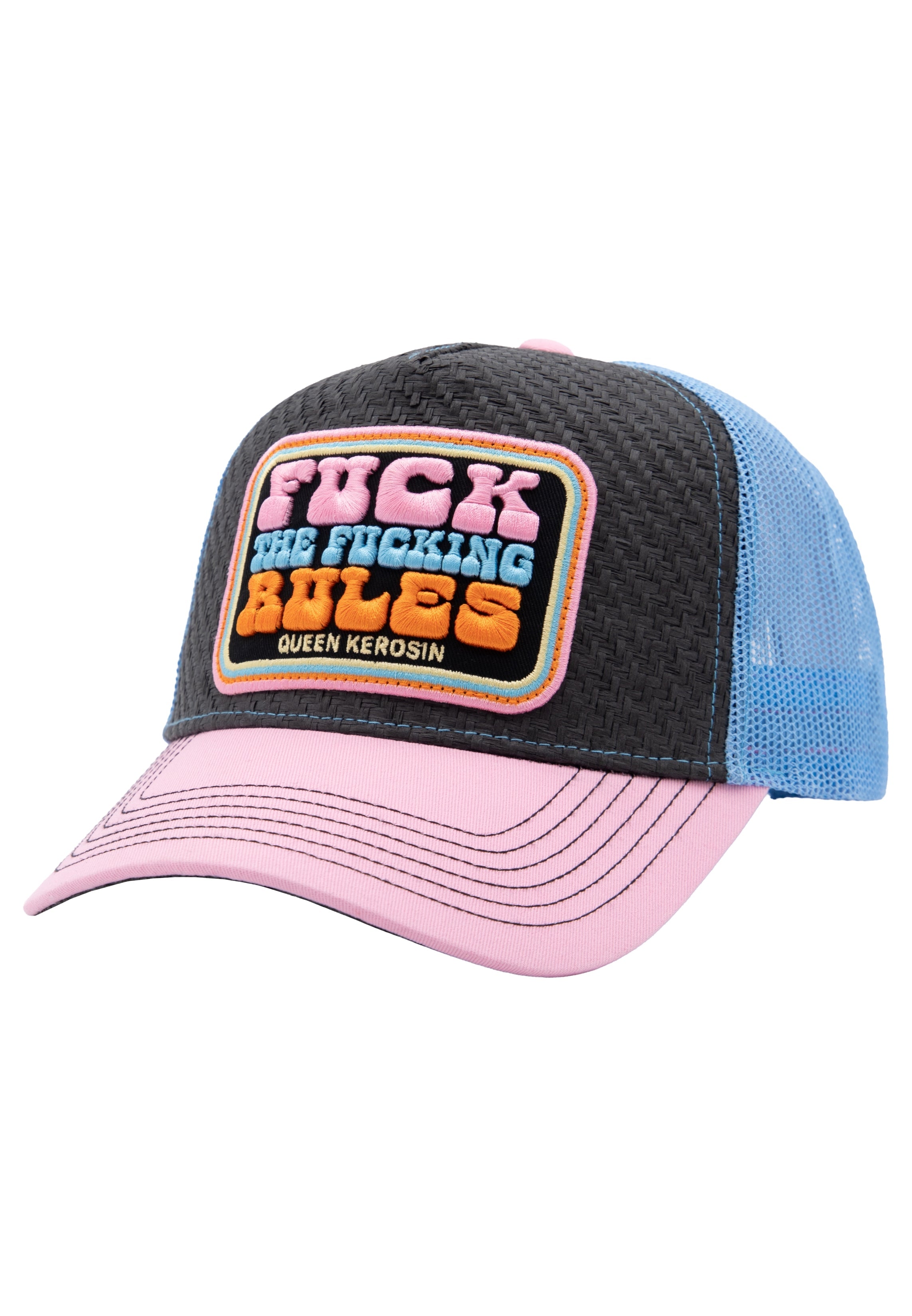 Trucker Cap 'Fuck The Fucking Rules' in Rosa Trucker Cap von Queen Kerosin