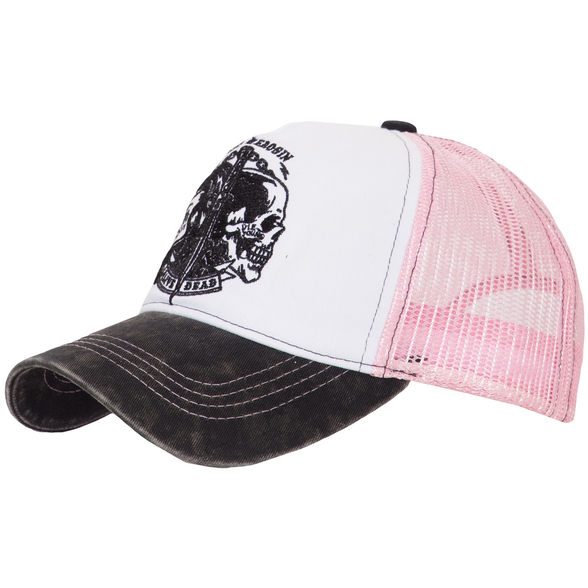 Queen Kerosin - Trucker Cap in Vintage Waschung »Alive Dead«